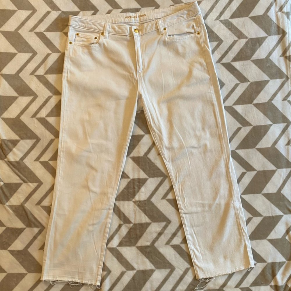 Michael Kors White crop jeans